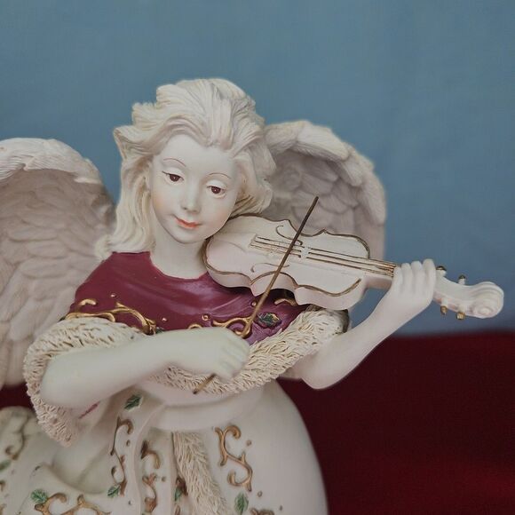 Angel Music Box Jean w/Violin #65041 Hark The Herald Angels Sing Sarah's - Picture 2 of 12